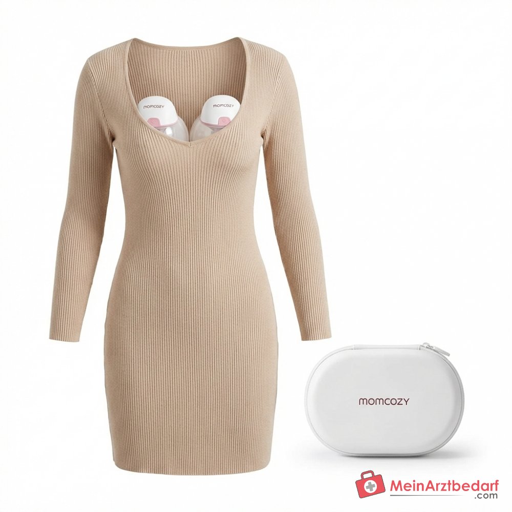 Momcozy Tire-lait mobile Style M6 double électrique mains libres portable avec 3 modes, 9 niveaux, bride DoubleFit, force d'aspiration de 295 mmHg, écran LED, capacité de 180 ml, ensemble de 2 pièces