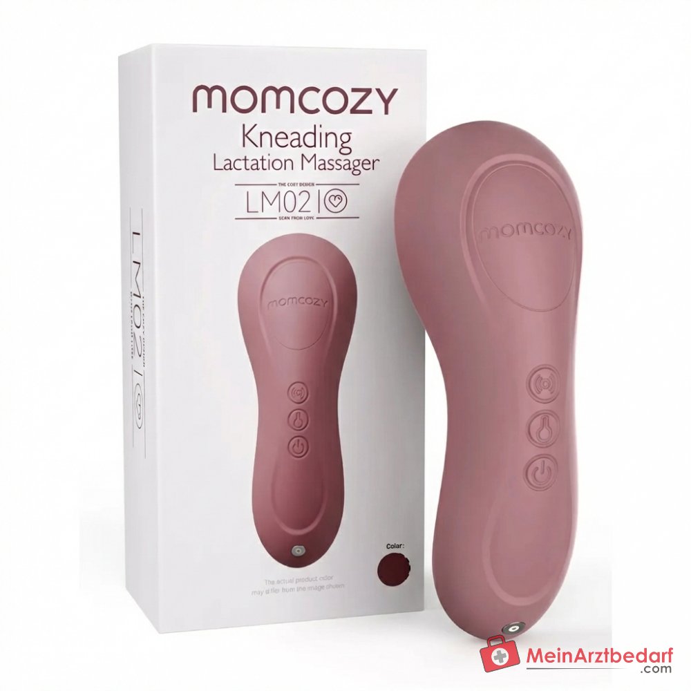 Appareil de massage de lactation Momcozy LM02 3-en-1 avec pétrissage, chaleur et vibration, 3 vitesses de pétrissage, 6 modes de vibration, 3 niveaux de chauffage, étanchéité IPX6, batterie 1200 mAh