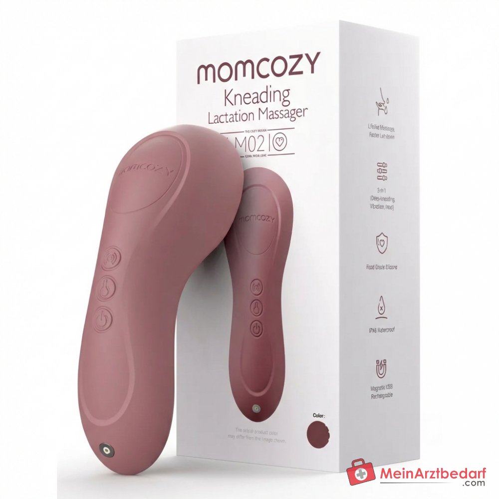Appareil de massage de lactation Momcozy LM02 3-en-1 avec pétrissage, chaleur et vibration, 3 vitesses de pétrissage, 6 modes de vibration, 3 niveaux de chauffage, étanchéité IPX6, batterie 1200 mAh