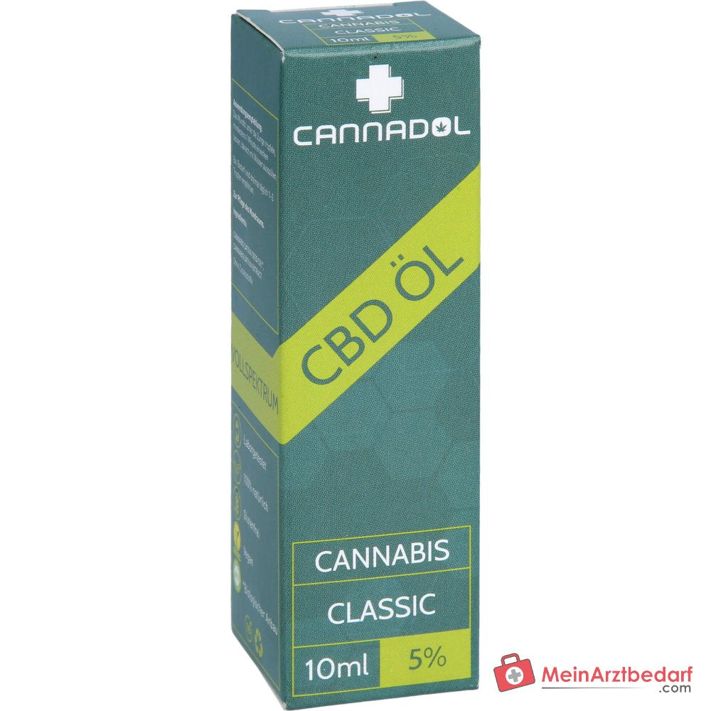 Cannadol Clásico CBD Extracto de Cáñamo Cannabidiol Gotas 5%, 10 ml