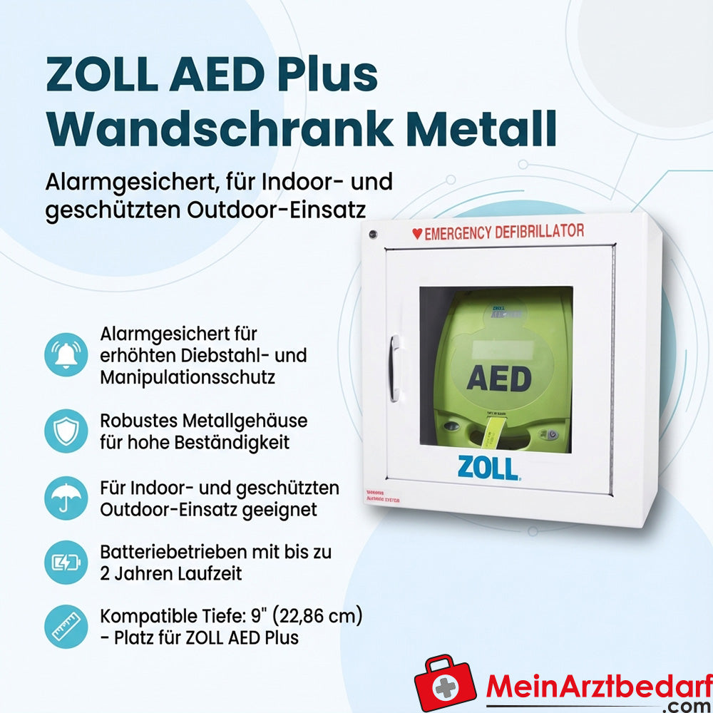 ZOLL AED Plus Wandschrank alarmgesichert aus Metall