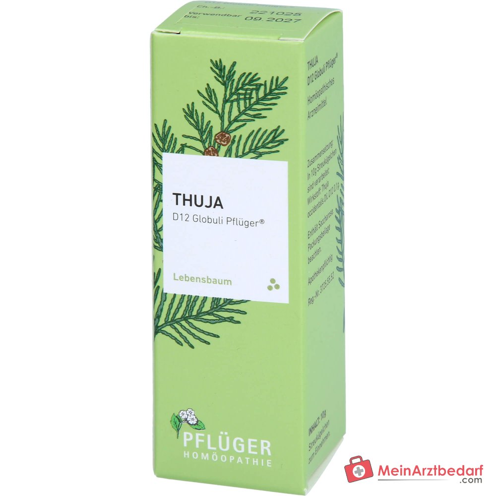 Pflüger Thuja D12 glóbulos 10 g con dispensador de dosis