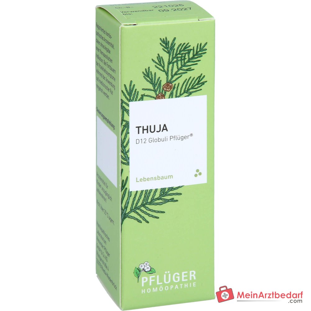 Pflüger Thuja D12 glóbulos 10 g con dispensador de dosis