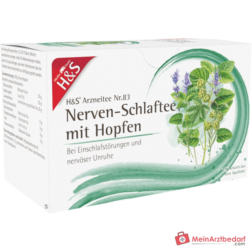 H&S Nerven-Schlaftee mit Hopfen Tee 20 Beutel, 20 x 1.5 g