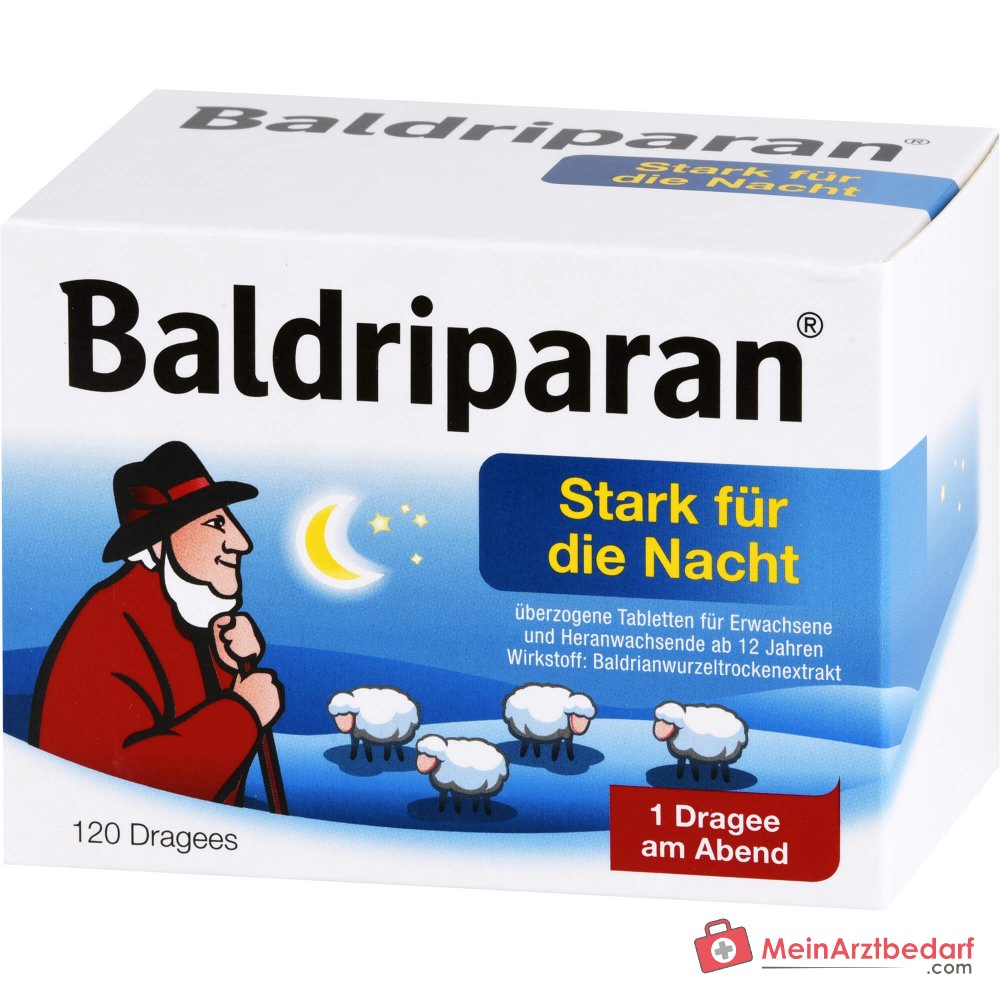 Baldriparan fort pour la nuit Extrait sec de racine de valériane 441,35 mg Dragées 120 pcs.
