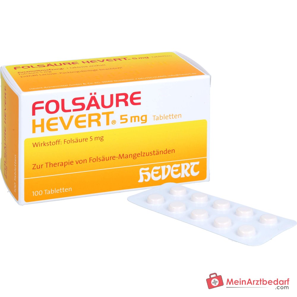 Hevert Acide folique 5 mg Comprimés, 100 pcs.