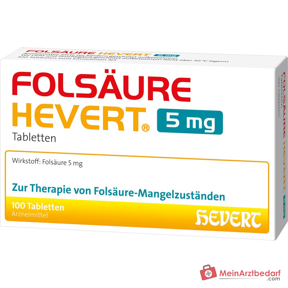 Hevert Acide folique 5 mg Comprimés, 100 pcs.