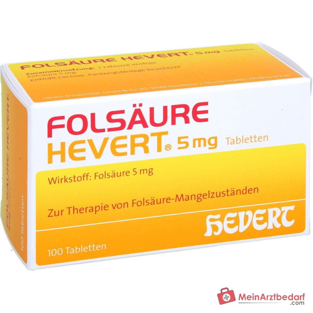 Hevert Acide folique 5 mg Comprimés, 100 pcs.