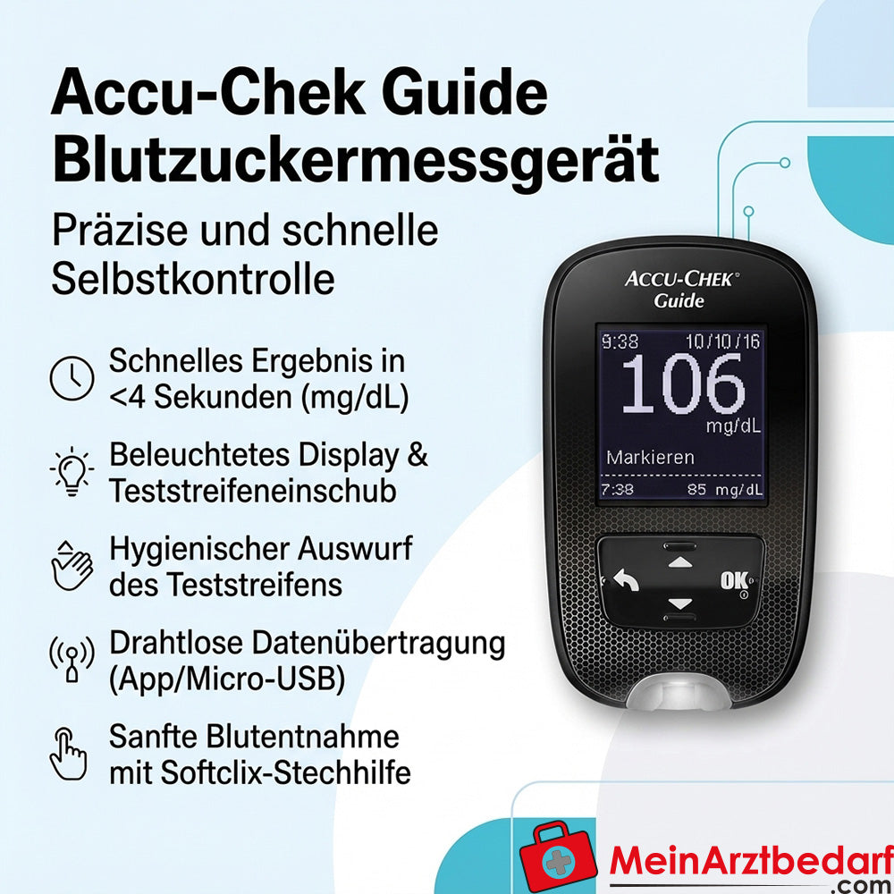 Glukometr Accu-Chek Guide Set (mg/dl) wraz z 10 paskami testowymi