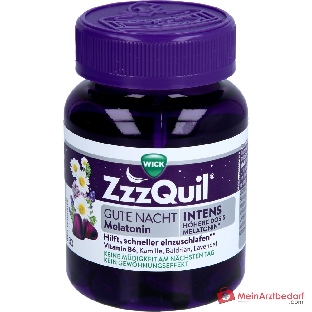 WICK ZzzQuil Good Night Intens Melatonine 1,7 mg zachte kauwgom 30 stuks