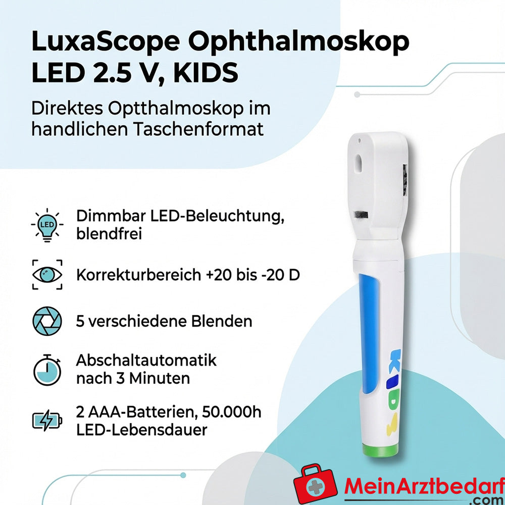 LUXAMED LuxaScope Oftalmoscopio LED 2,5 V, KIDS