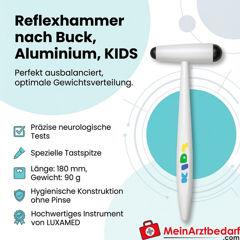 Młotek refleksyjny LUXAMED według Bucka, aluminium, KIDS