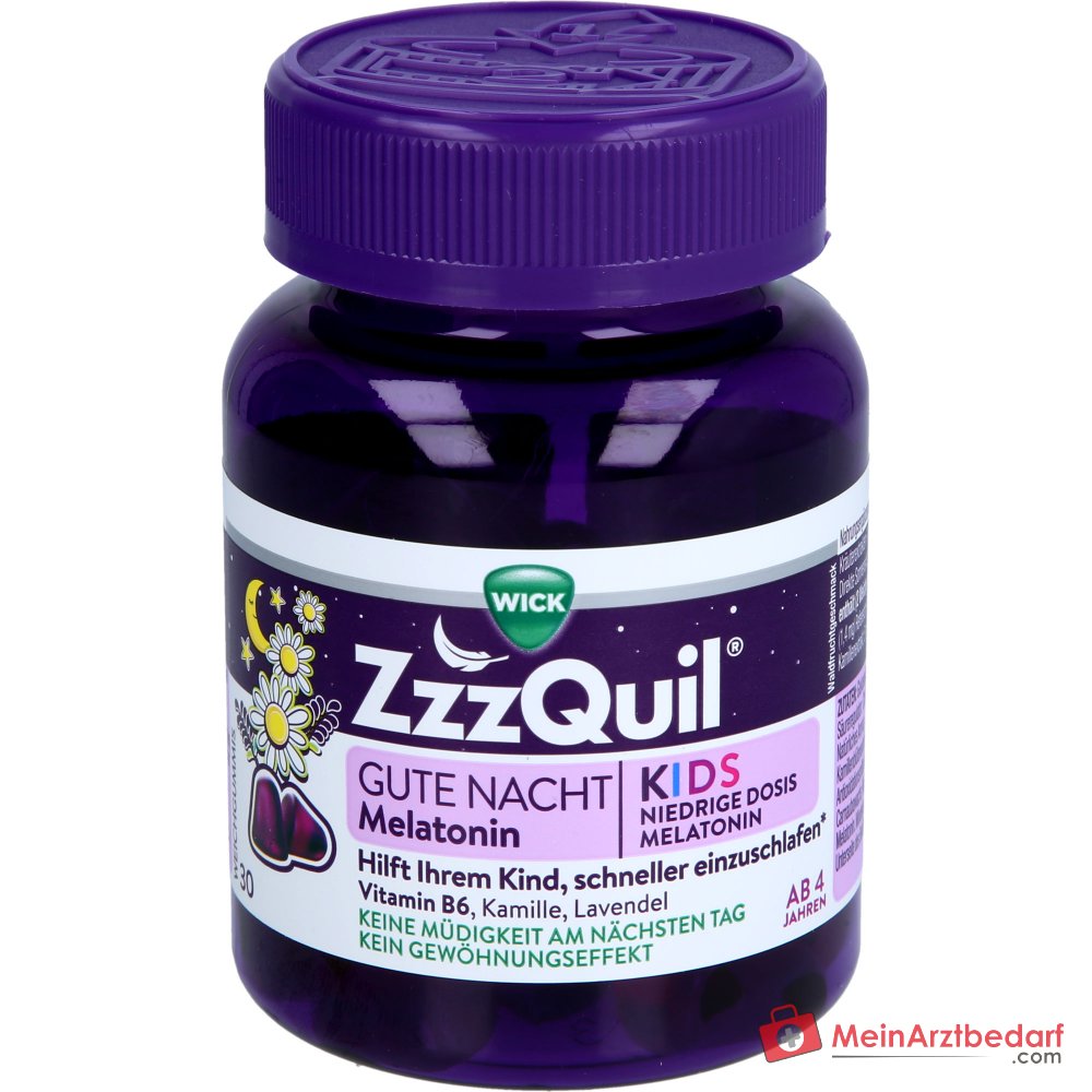 WICK ZzzQuil Good Night Kids Melatonine 1 mg zachte kauwgom 30 stuks