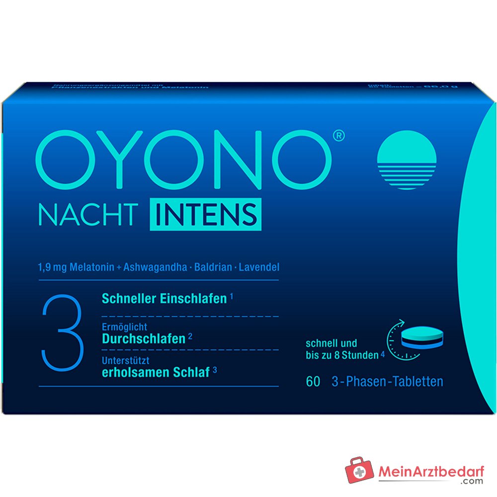 Oyono Nacht Intens Melatonina / Kozłek lekarski / Lawenda / Ashwagandha tabletki, 60 szt.