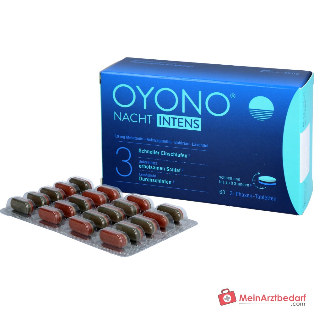 Oyono Nacht Intens Melatonina / Kozłek lekarski / Lawenda / Ashwagandha tabletki, 60 szt.