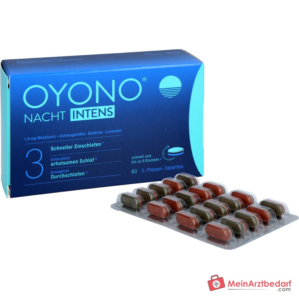 Oyono Nacht Intens Melatonina / Kozłek lekarski / Lawenda / Ashwagandha tabletki, 60 szt.