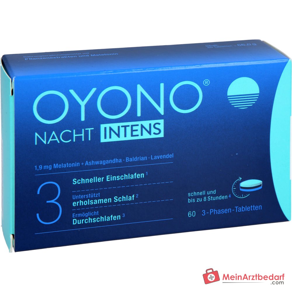 Oyono Nacht Intens Melatonina / Kozłek lekarski / Lawenda / Ashwagandha tabletki, 60 szt.