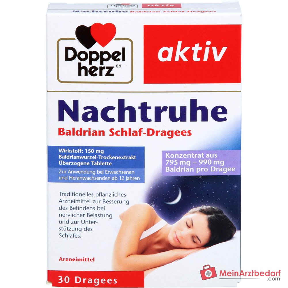 Doppelherz Nachtruhe Valeriaan 150 mg valeriaan droog extract omhulde tabletten 30 stuks