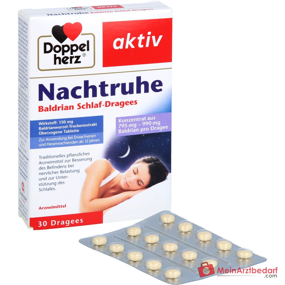 Doppelherz Nachtruhe Valeriaan 150 mg valeriaan droog extract omhulde tabletten 30 stuks