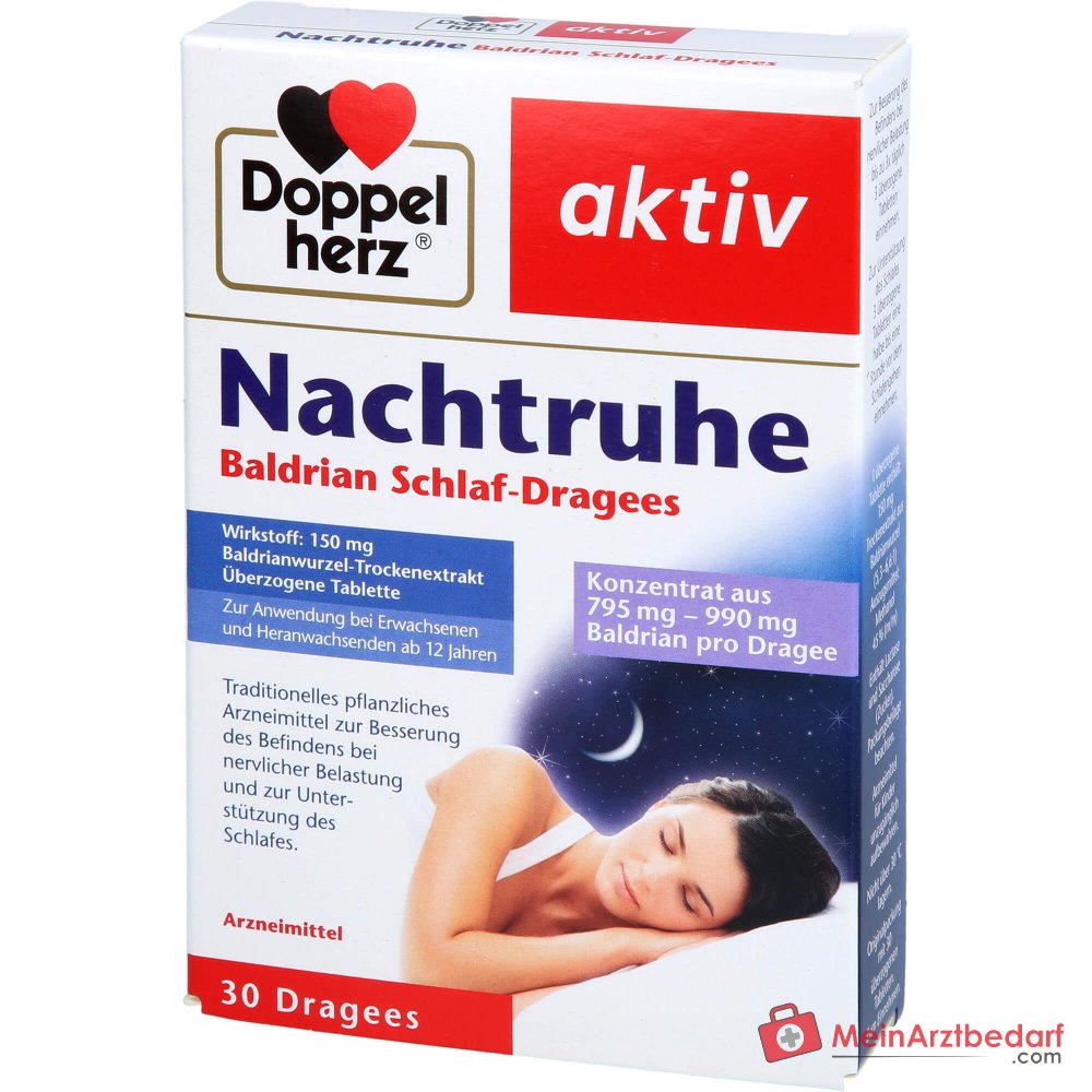 Doppelherz Nachtruhe Valeriaan 150 mg valeriaan droog extract omhulde tabletten 30 stuks