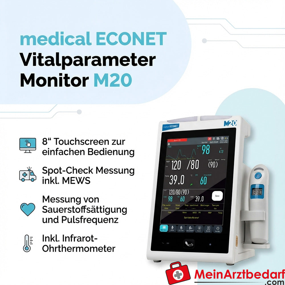 medical ECONET M20 monitor parametrów życiowych z pomiarem SpO2, NIBP i temperatury