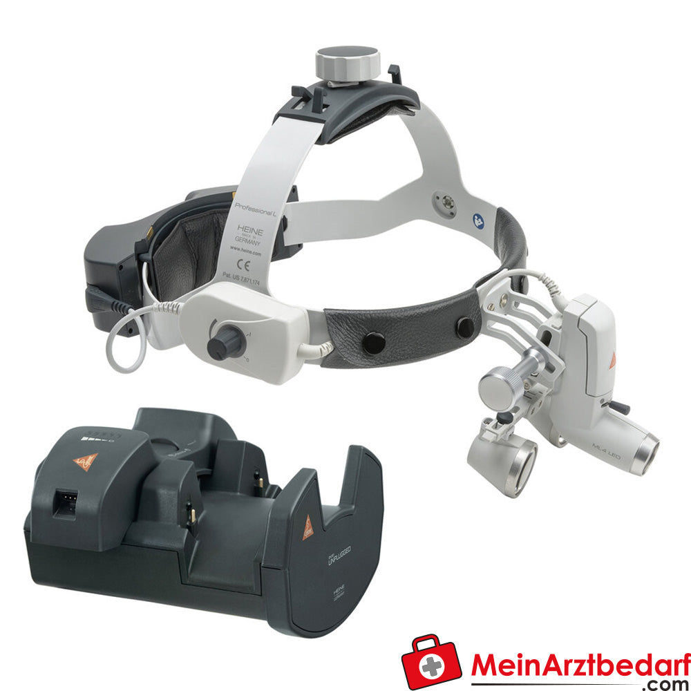 HEINE ML4 LED HEADLIGHT MIT HR / HRP BINOKULARLUPEN 2.5x/520mm.