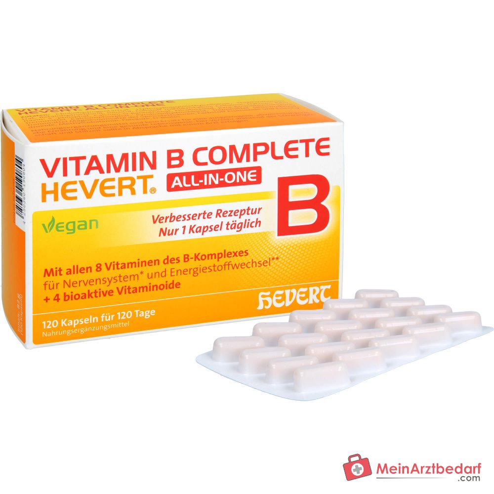 Capsules Hevert Vitamin B Complete All-in-One, 120 pièces.