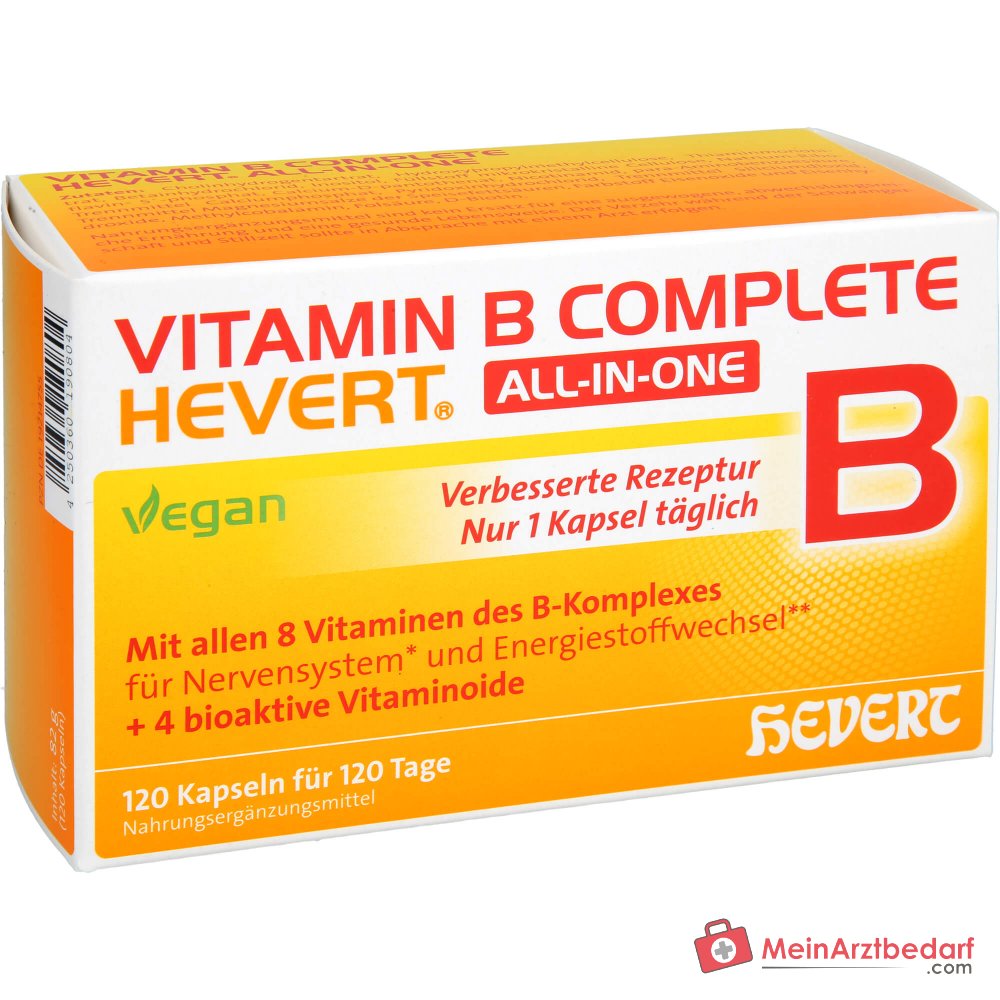 Capsules Hevert Vitamin B Complete All-in-One, 120 pièces.