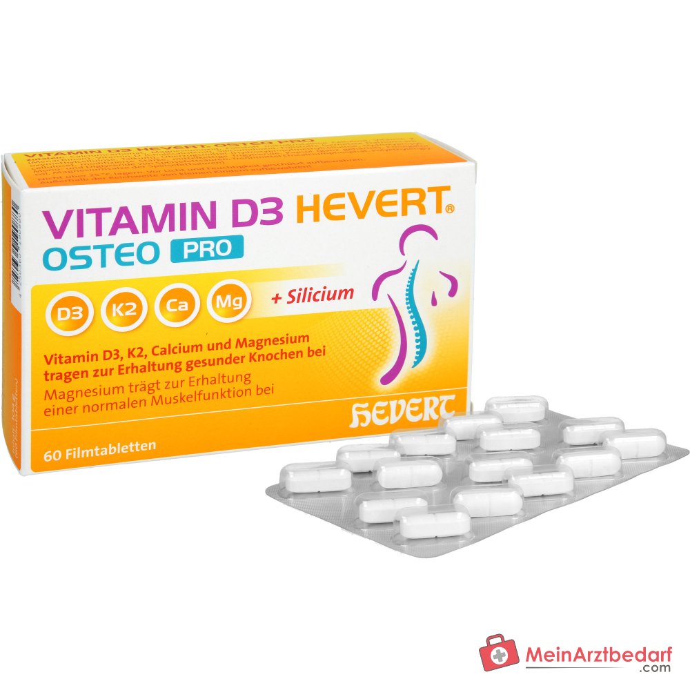 Hevert Vitamin D3 Osteo Pro Vitamina Comprimidos Recubiertos, 60 ud.