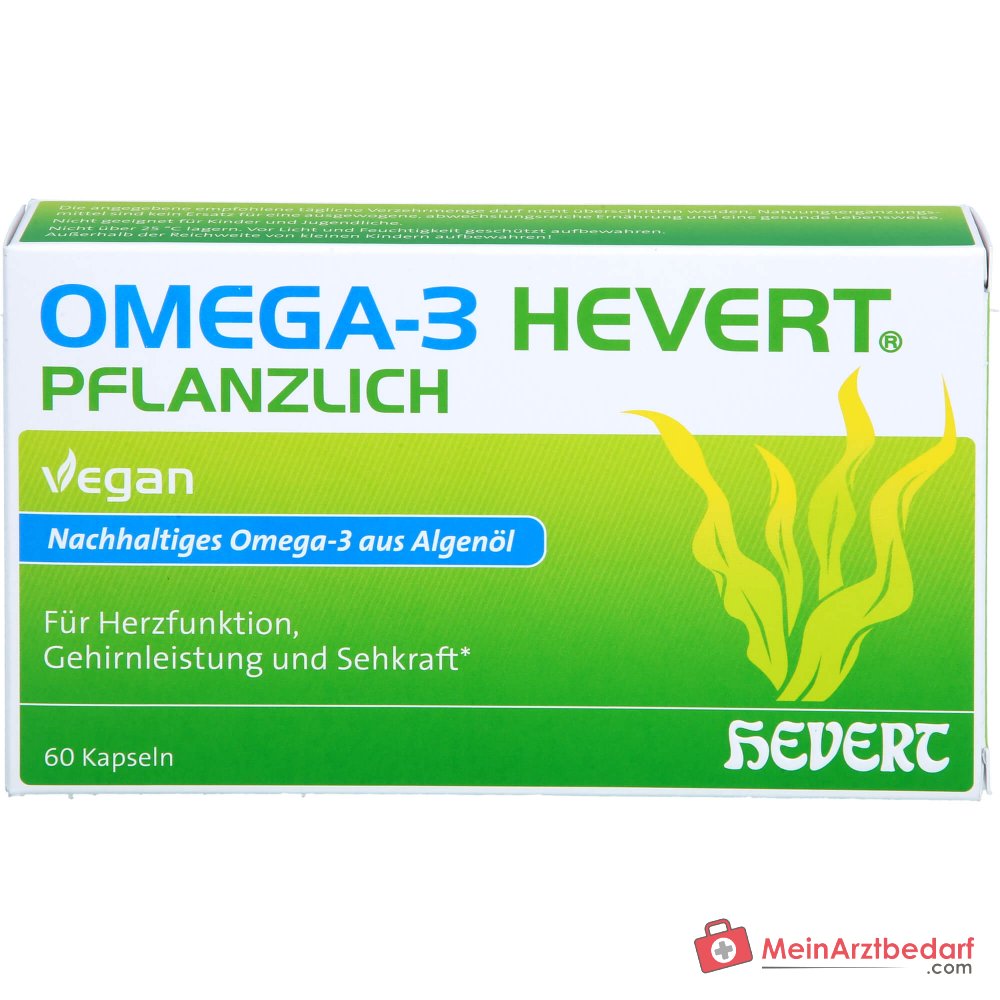 Hevert Omega-3 gélules molles végétaliennes d'origine végétale, 60 pièces.