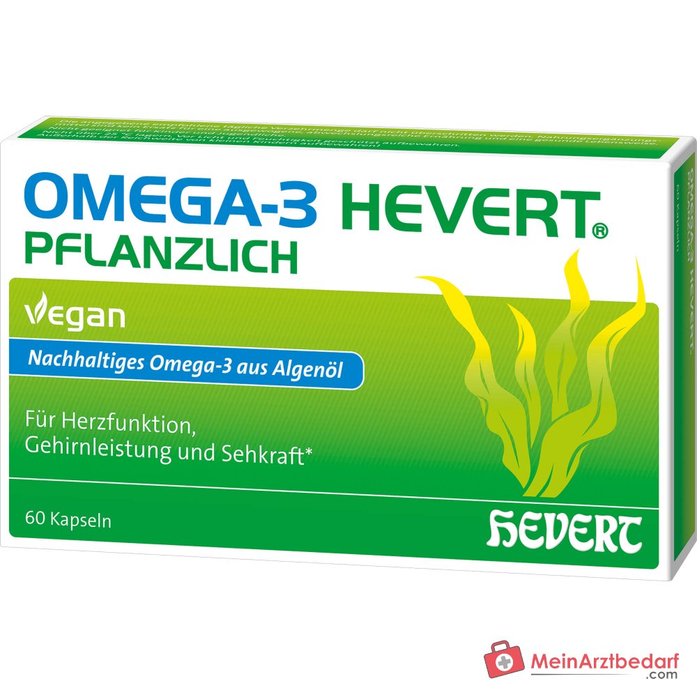 Hevert Omega-3 gélules molles végétaliennes d'origine végétale, 60 pièces.