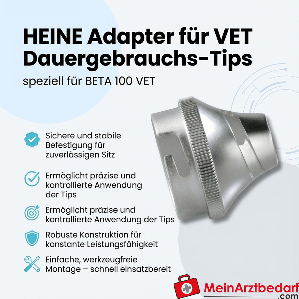 Adaptateur HEINE pour spéculums réutilisables VET compatible avec BETA 100 VET