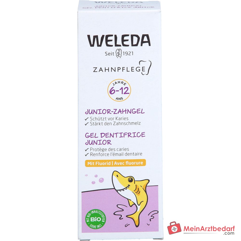 Weleda Gel Dental Junior con Fluoruro Fluoruro de Sodio Gel Dental, 50 ml