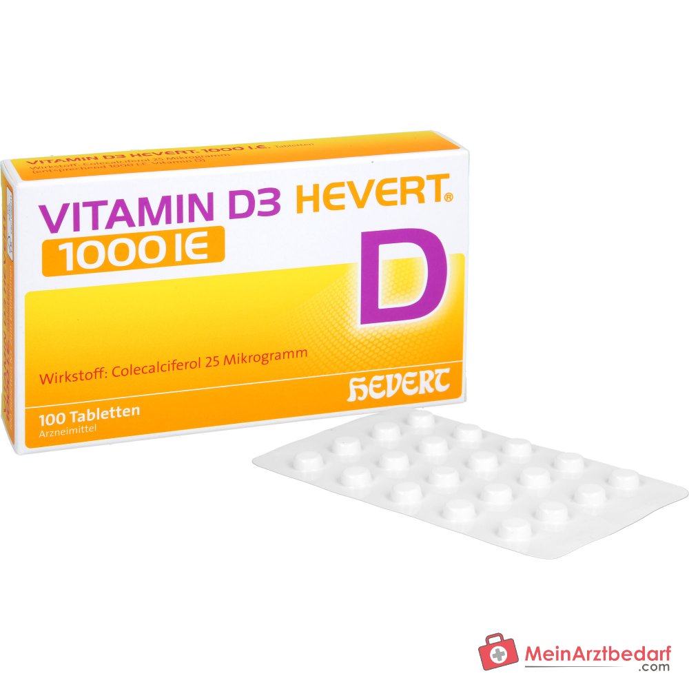 Hevert Vitamine D3 1000 IE Tabletten, 100 stuks.