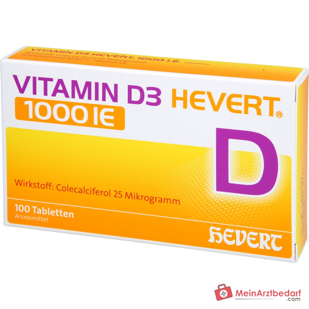 Hevert Vitamine D3 1000 IE Tabletten, 100 stuks.