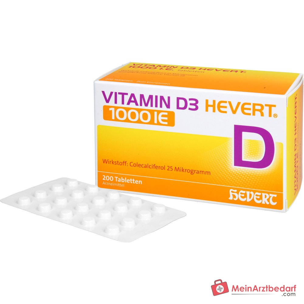 Hevert Vitamina D3 1000 UI Comprimidos, 200 uds.