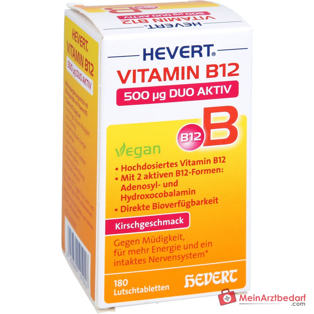Hevert Vitamina B12 500 µg Duo Aktiv Pastiglie da sciogliere, 180 pz.