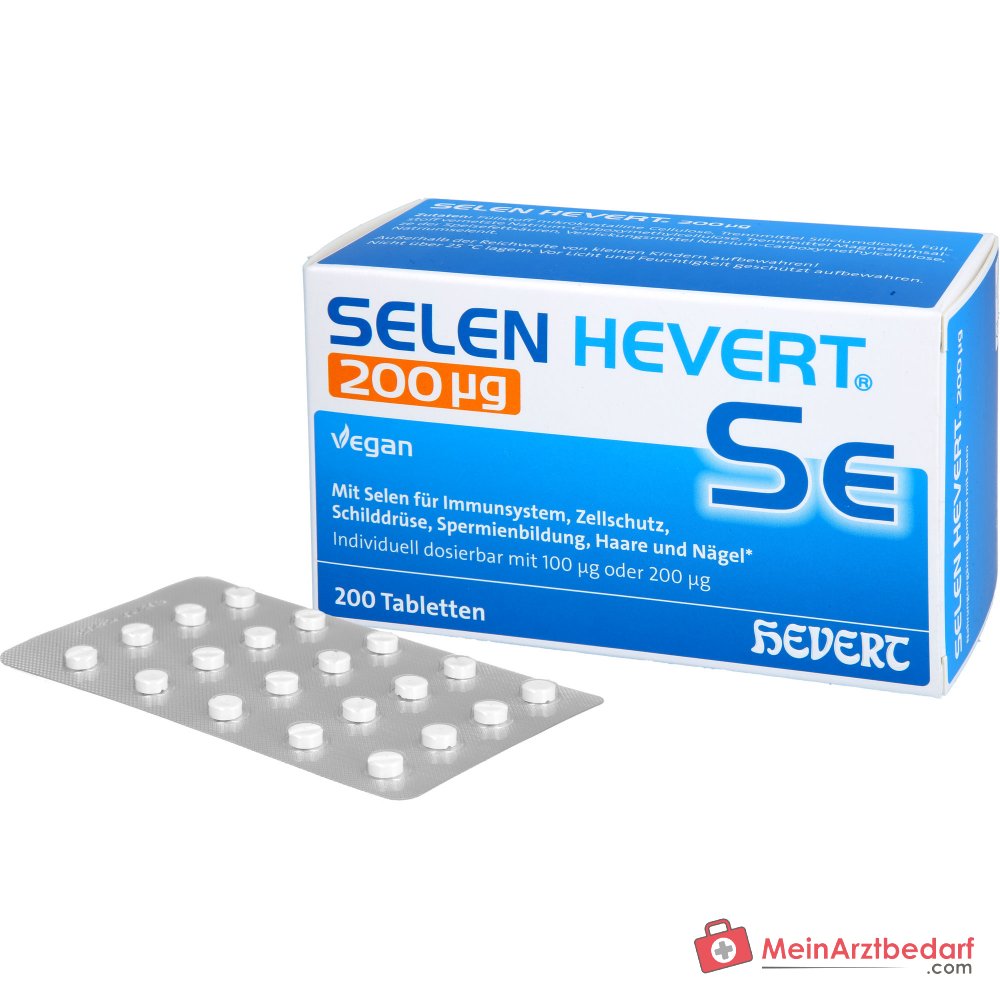 Comprimés de Sélénite de Sodium Hevert 200 µg, 200 pièces.