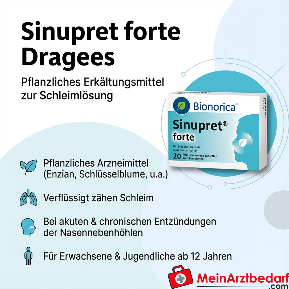 Sinupret forte omhulde tabletten - verkoudheidsmiddel op basis van kruiden, 20 st.