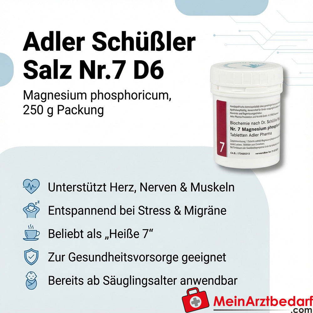 Adler Sel de Schüssler No.7 D6 Comprimés 250 g Magnésium phosphoricum