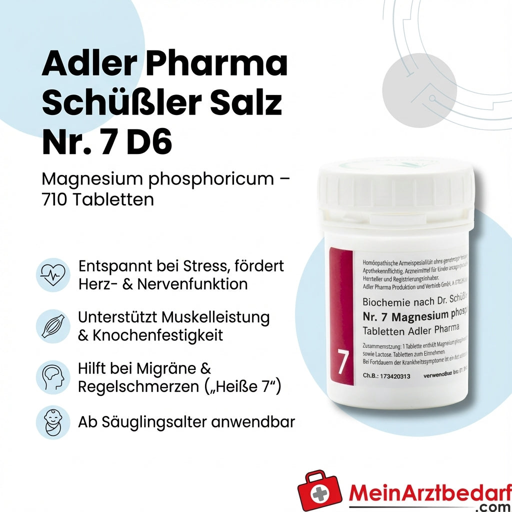 Adler Pharma Sel de Schüssler No 7 D6 Comprimés Magnésium phosphoricum 710 pièces
