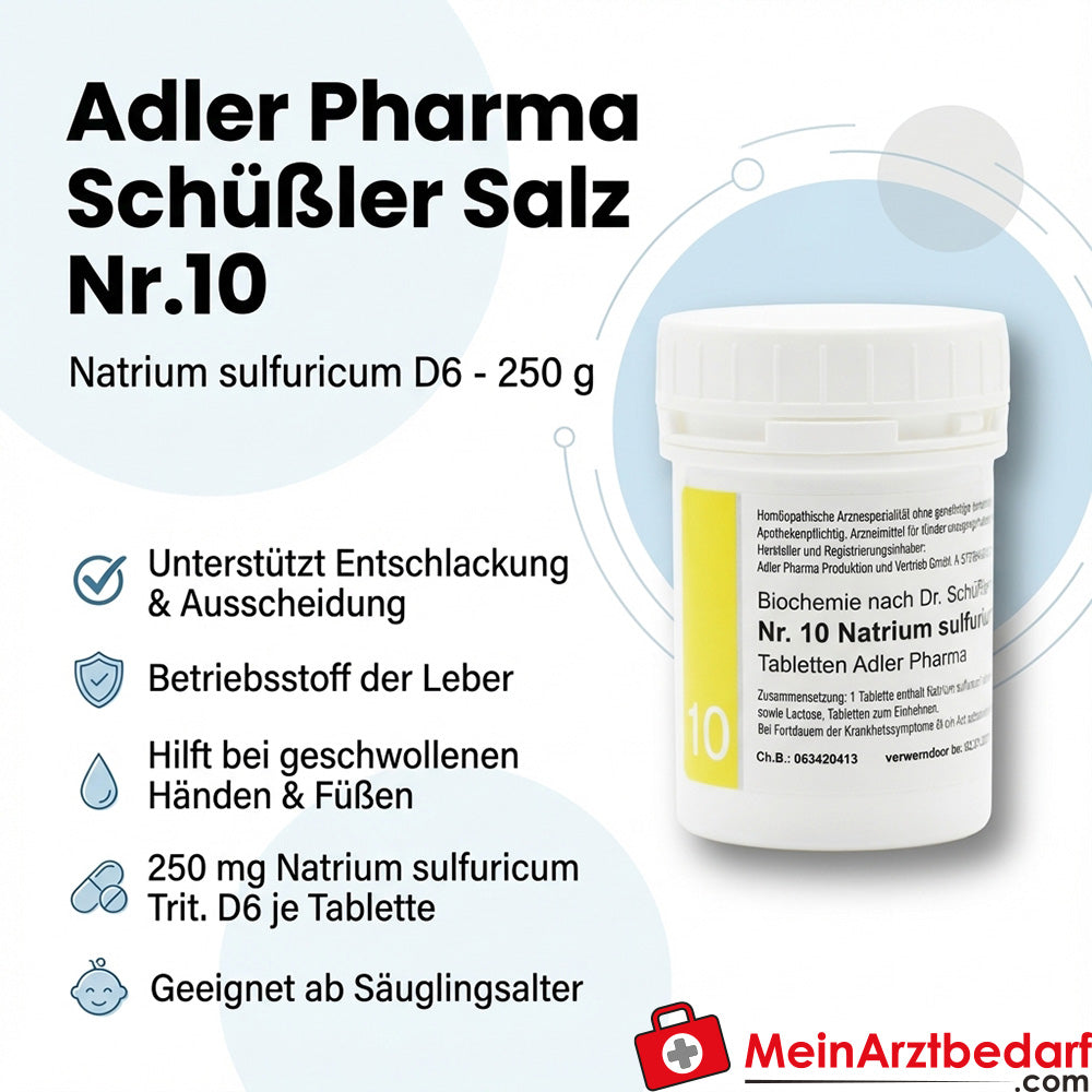 Adler Pharma Sel de Schüssler n° 10 Natrium sulfuricum D6 comprimés 250 g