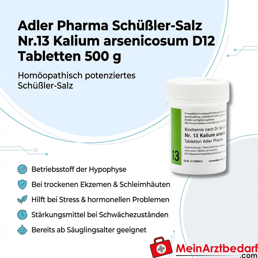 Adler Pharma Sel de Schüssler No 13 Kalium arsenicosum D12 comprimés 500 g
