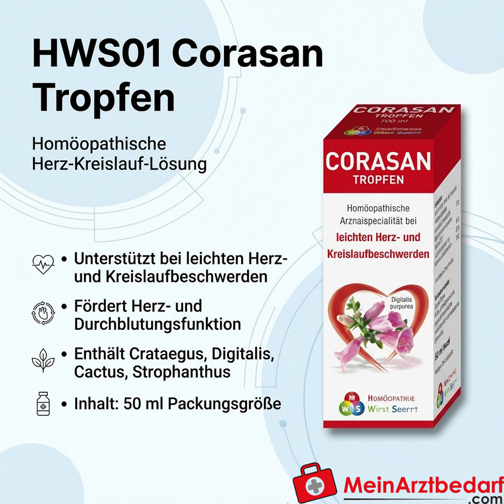 HWS01 Corasan gouttes 50 ml solution cardio-vasculaire homéopathique