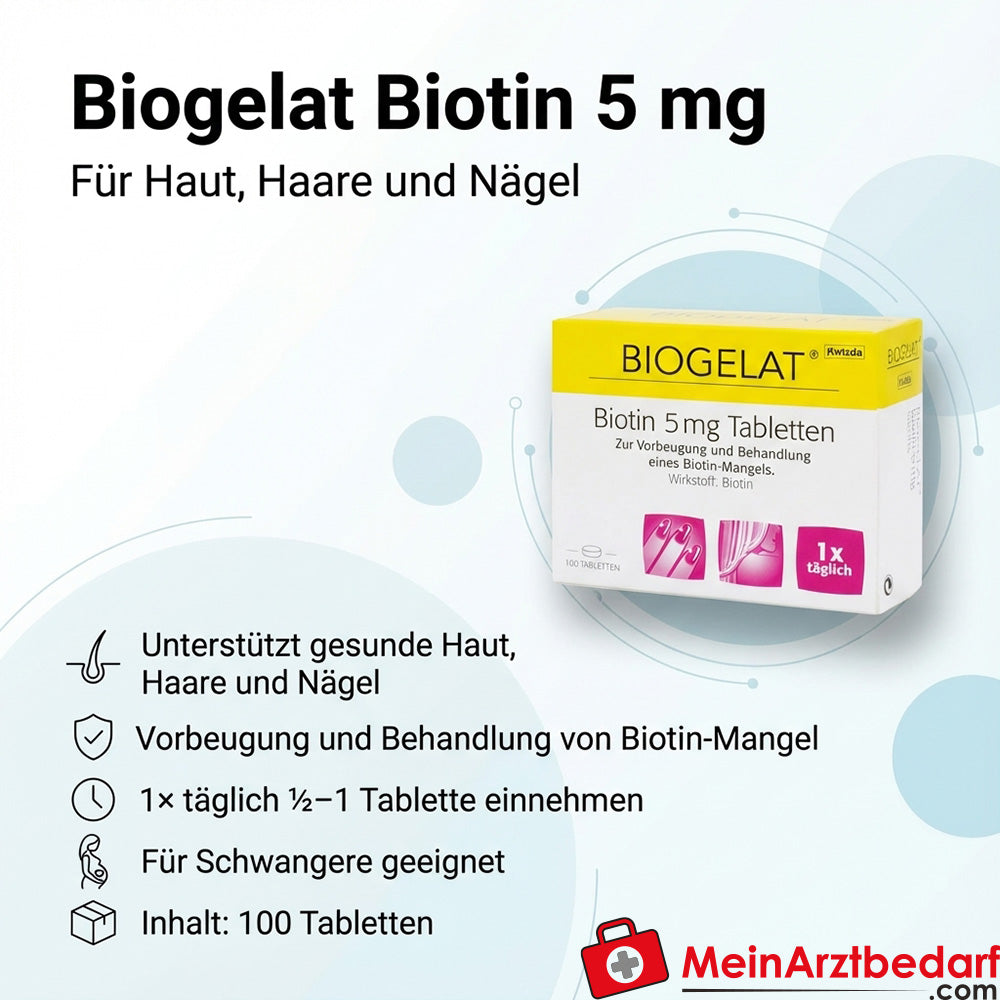 Biogelat Biotina 5 mg 100 compresse Farmaci per pelle capelli unghie