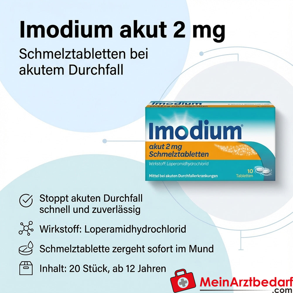 Imodium acute compresse orodispersibili 2 mg, 20 pz, loperamide per diarrea acuta
