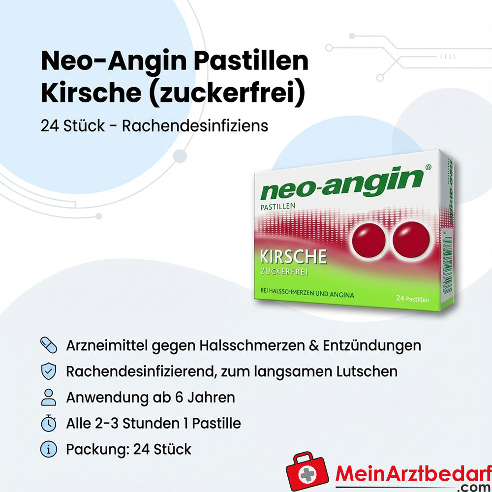 Klosterfrau Neo-Angin Pastillen zuckerfrei Kirschgeschmack 24 Stück