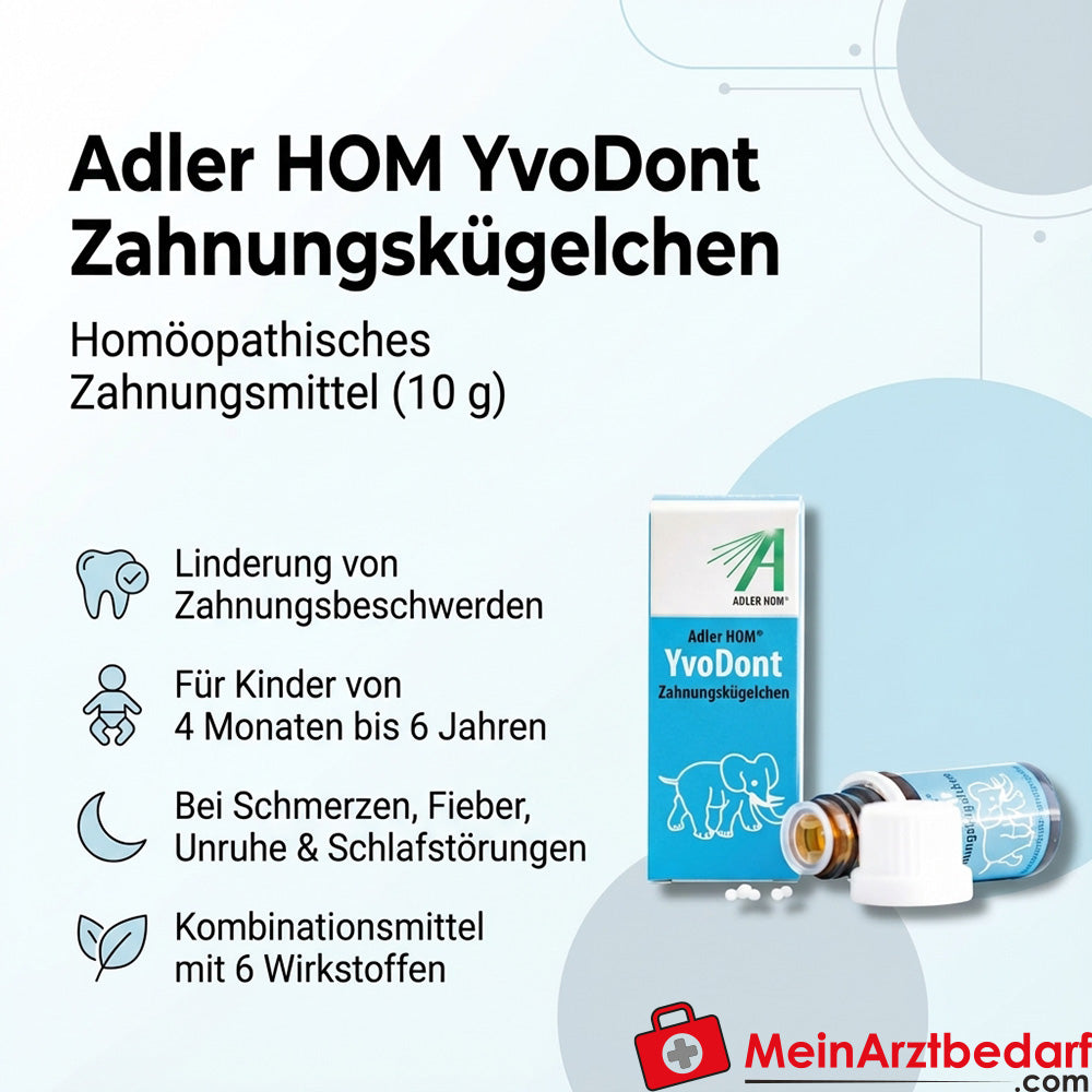 Adler Pharma YvoDont granuli dispersibili 10 g Rimedio omeopatico per la dentizione dei bambini da 4 mesi a 6 anni