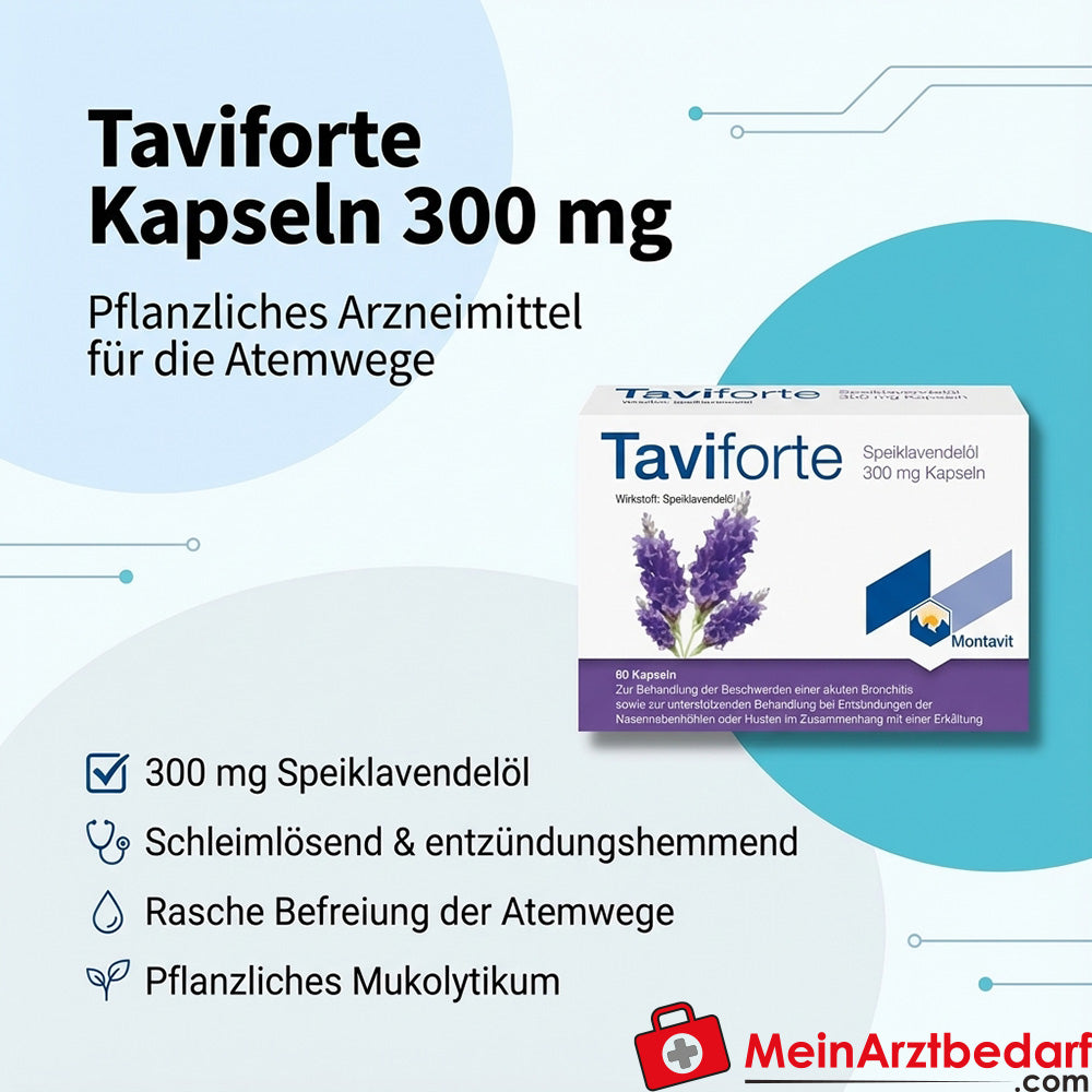 Montavit Taviforte Capsules 300 mg 60 Capsules tegen bronchitis/hoest