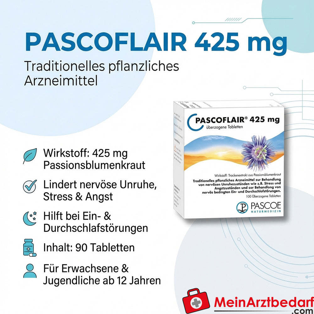 Pascoe PASCOFLAIR 425 mg Slaap- en kalmeringstabletten, 90 stuks.